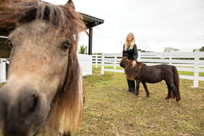 Richter with mini horses Muffin and Lil Buck.